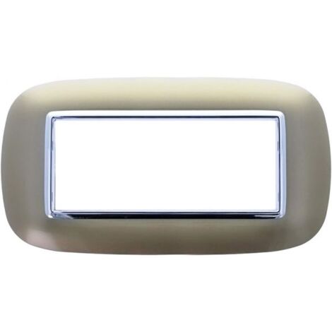 Placca Oval 506 6 Moduli TITANIO Compatibile con Bticino Axolute