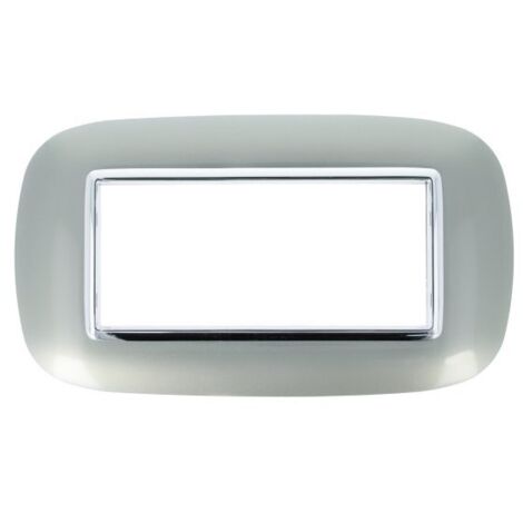 Placca Oval 506 6M Silver Compatibile con Bticino Axolute