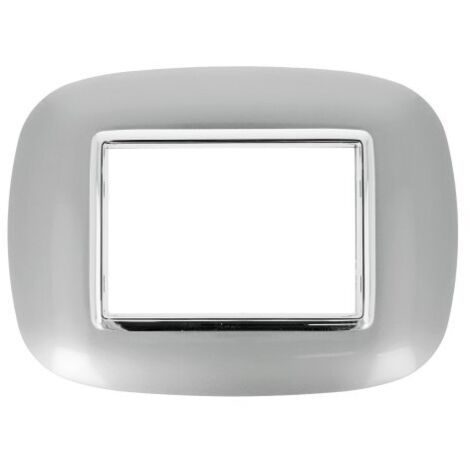 Placca Oval Evolution 503 3M Cromo Lucido Compatibile con Bticino Axolute