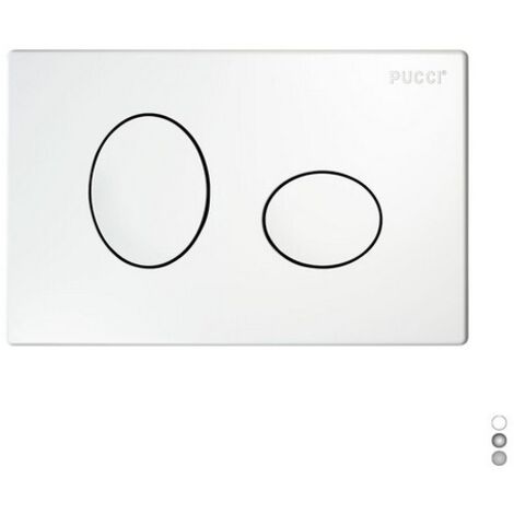 PLACCA PER CASSETTA INCASSO PUCCI ECO 2 PULSANTI ELLISSE MOD.2014 Bianca PUCCI