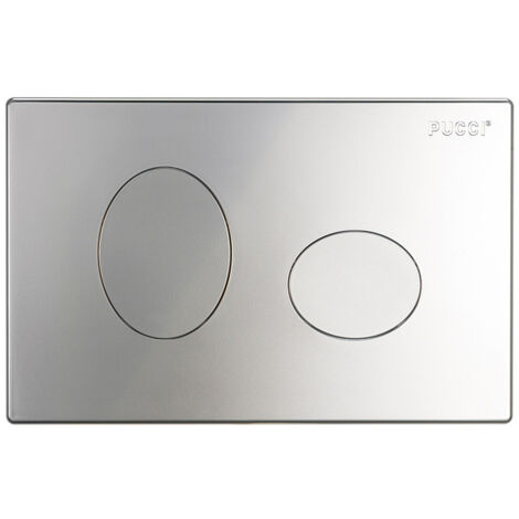 PLACCA PER CASSETTA INCASSO PUCCI ECO 2 PULSANTI ELLISSE MOD.2014 Cromo-Satinata PUCCI