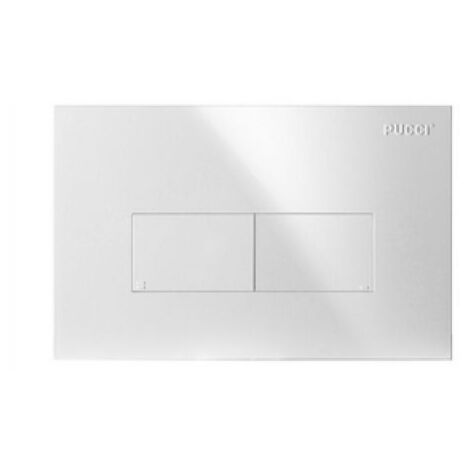 PLACCA PER CASSETTA INCASSO PUCCI ECO 2 PULSANTI LINEA MOD.2014 Bianca