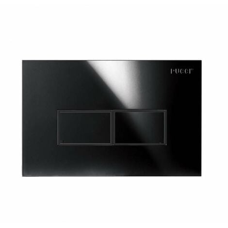PLACCA PER CASSETTA INCASSO PUCCI ECO 2 PULSANTI LINEA MOD.2014 Nera Lucida PUCCI