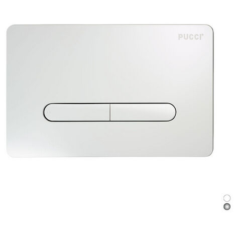 PLACCA PER CASSETTA INCASSO PUCCI ECO 2 PULSANTI ELLISSE MOD.2014 Cromo