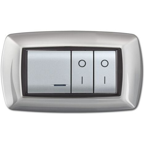 Placca placchetta per interruttore elettrico 4 Posti - Alluminio chiaro ECL2984AC