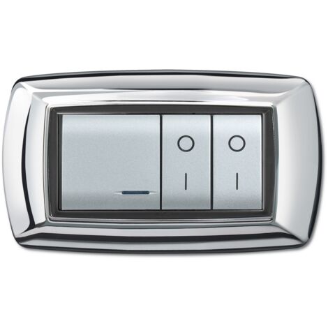 Placca placchetta per interruttore elettrico 4 Posti - Cromo ECL2984CR