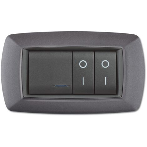 Placca placchetta per interruttore elettrico 4 Posti - Grigio Chiaro 2984VULC-G