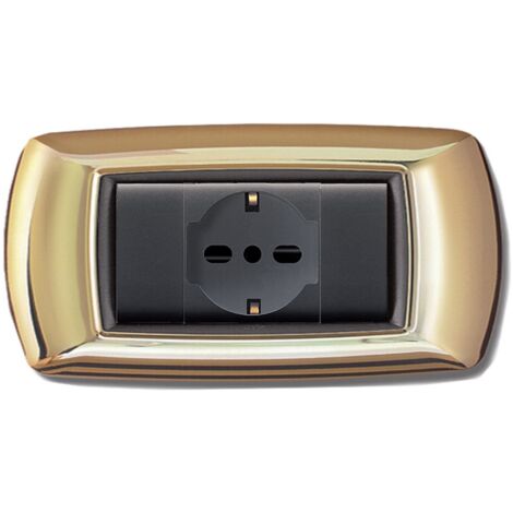 Placca placchetta per interruttore elettrico 4 Posti - Oro ECL2984OR