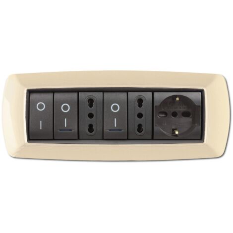Placca placchetta per interruttore elettrico 7 Posti - Avorio ECL2987A
