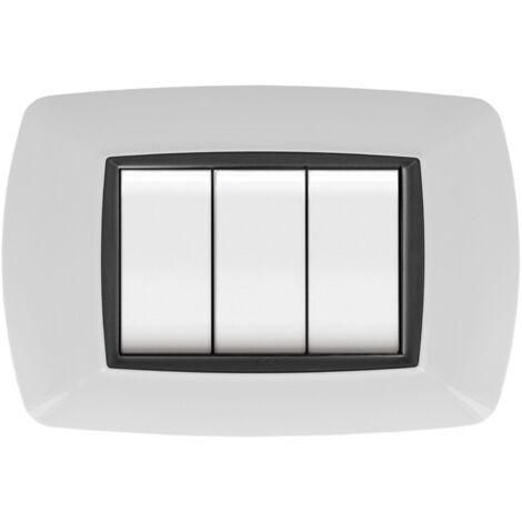 Placca placchetta per interruttore elettrico 7 Posti - Cornice Nera ECL2987WH