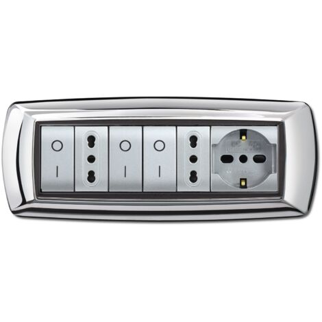 Placca placchetta per interruttore elettrico 7 Posti - Cromo ECL2987CR