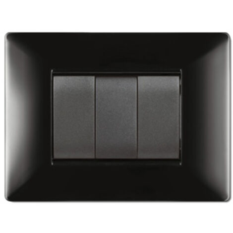 Placca Placchetta per interruttore elettrico 7 posti - Nero ECL2887N My Life Q
