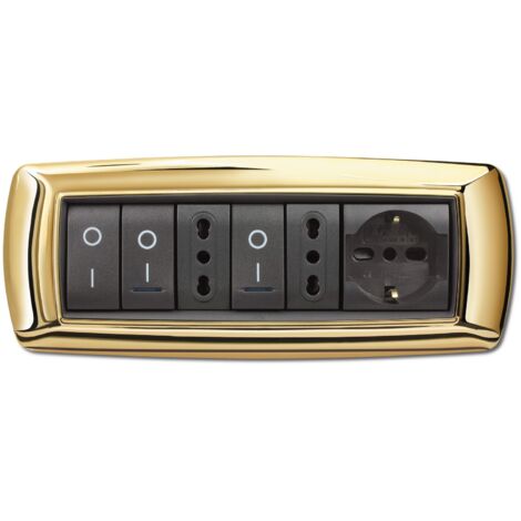 Placca placchetta per interruttore elettrico 7 Posti - Oro ECL2987OR