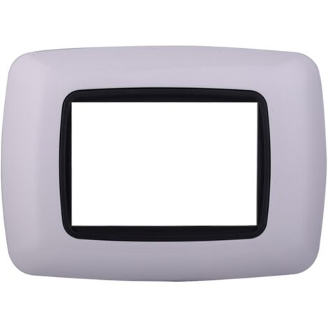 Placca Plastica Bombata Serie Space 3P Colore Bianco Compatibile Con Bticino Living International