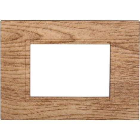 Placca Plastica Quadrata Serie Space 3P Colore Legno Chiaro Compatibile Con Bticino Living Light
