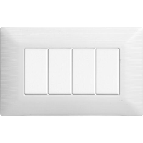 Placca Plastica Serie Solar 4P Colore Bianco Satinato Compatibile Con Bticino Matix