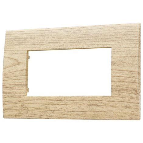 Placca Plastica Serie Venus 4P Colore Legno Chiaro Compatibile Con Vimar Arke