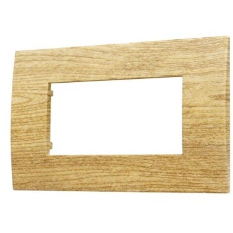 Placca Plastica Serie Venus 4P Colore Legno Scuro Compatibile Con Vimar Arke