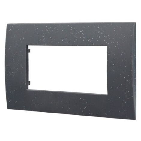 Placca Plastica Serie Venus 4P Colore Nero Brillante Compatibile Con Vimar Arke