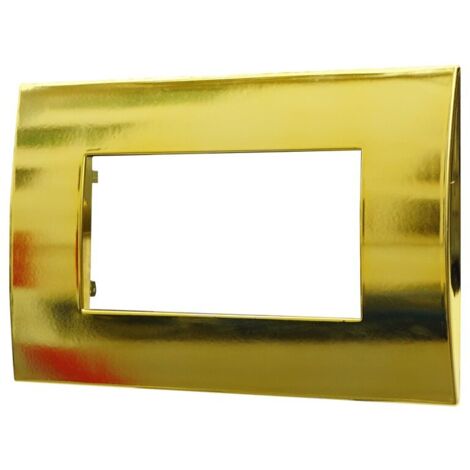 Placca Plastica Serie Venus 4P Colore Oro Lucido Compatibile Con Vimar Arke