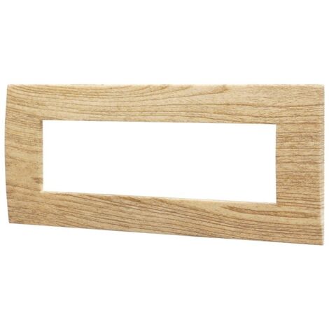 Placca Plastica Serie Venus 7P Colore Legno Chiaro Compatibile Con Vimar Arke