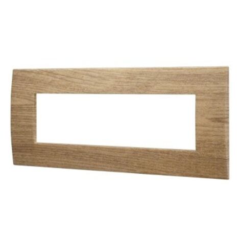 Placca Plastica Serie Venus 7P Colore Legno Scuro Compatibile Con Vimar Arke