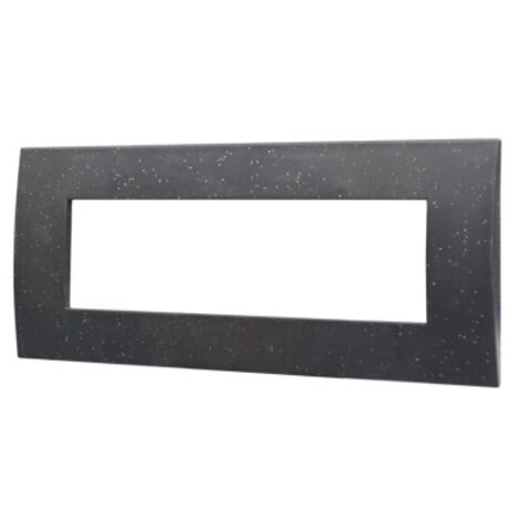 Placca Plastica Serie Venus 7P Colore Nero Brillante Compatibile Con Vimar Arke