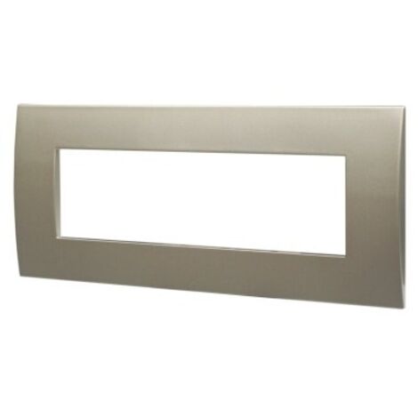 Placca Plastica Serie Venus 7P Colore Titanio Compatibile Con Vimar Arke