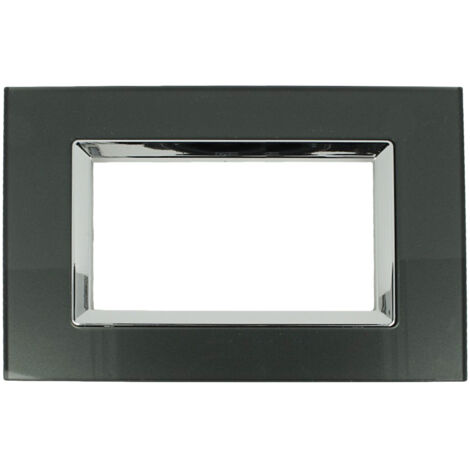 Placca Plexi 3M 4M 7M Acciaio Scuro Plexiglass Compatibile Bticino Living 4 POSTI