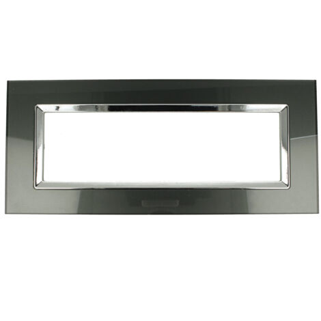 Placca Plexi 3M 4M 7M Acciaio Scuro Plexiglass Compatibile Bticino Living 7 POSTI