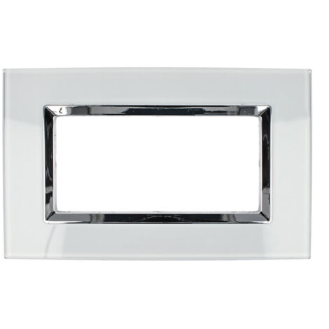 Placca Plexi 4M Moduli 504 Bianca Plexiglass Compatibile Bticino Living