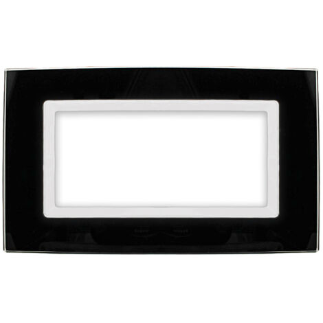 Placca Plexi 4M Moduli 504 Nera Plexiglass Compatibile Bticino Living