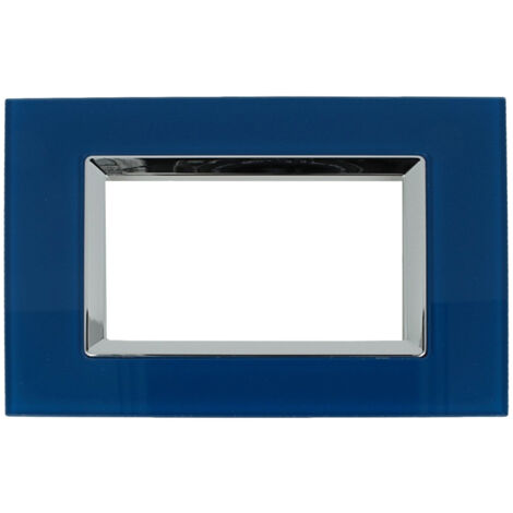 Placca Plexi 504 4M Moduli Blu Capri Plexiglass Compatibile con Bticino Living