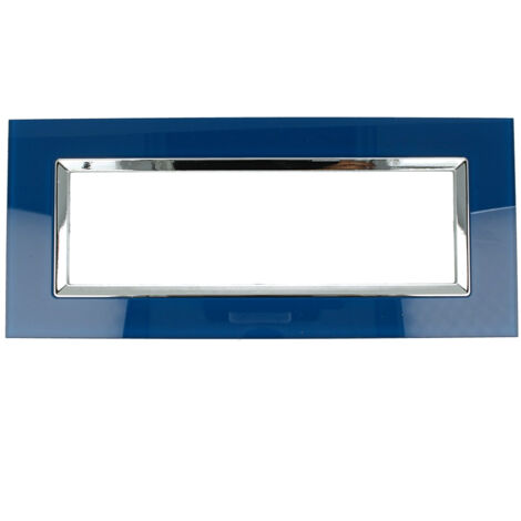 Placca Plexi 506 7M Moduli Blu Capri Plexiglass Compatibile con Bticino Living