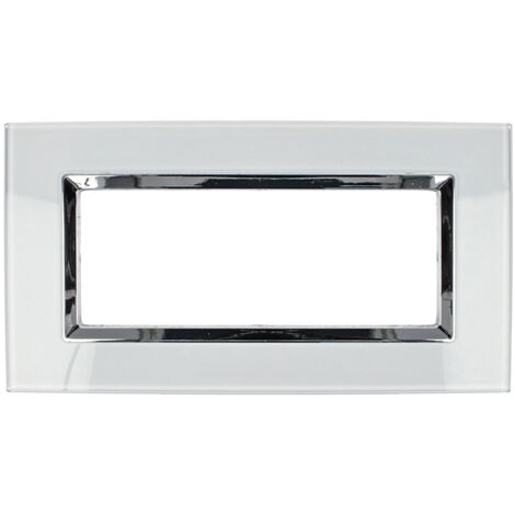 Placca Plexi 7M Moduli 506 Bianca Plexiglass Compatibile Bticino Living