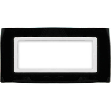 Placca Plexi 7M Moduli 506 Nera Plexiglass Compatibile Bticino Living