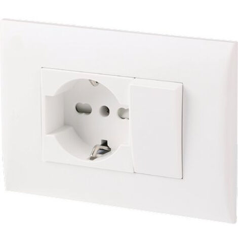 PLACCA PRECOMPOSTA 2212 ELECTRALINE - BIANCO POSTI 2 DEVIATORE + SCHUKO VOLT 220 A 16- 2 pezzi