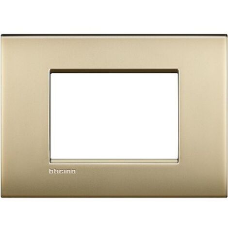 Placca Quadra 3P Oro Satinato Ll ( Bticino Cod. Lnc4803Of )