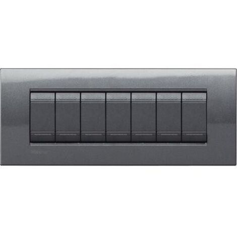 Placca Quadra 7P Acciaio Ll ( BTICINO cod. LNA4807AC )