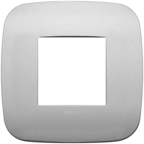 Placca Round 2M argento matt scatola rotonda Vimar Arkè 19672.23