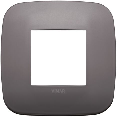Placca Round 2M nichel dark scatola rotonda Vimar Arkè 19672.29