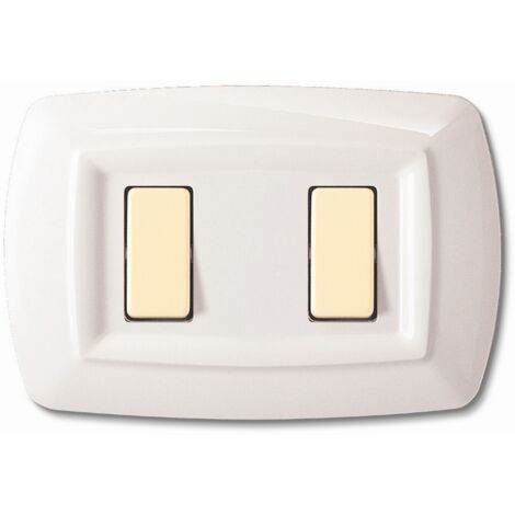 Placca Serie Magic Bticino in Plastica 2 Posto Bianca Per interruttori e prese e