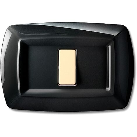 Placca serie Tondò, 1 modulo, plastica, nero, compatibile con serie BTicino Magic - Elettrocanali ECL2591N