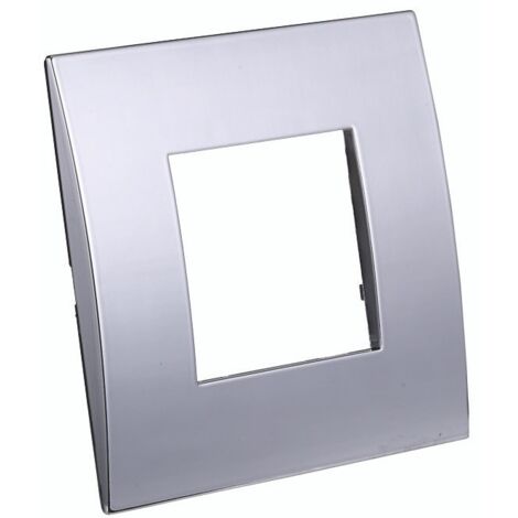 Placca serie Venus, 2 moduli, plastica, cromato, compatibile con serie Vimar Arkè - Ettroit VA83213