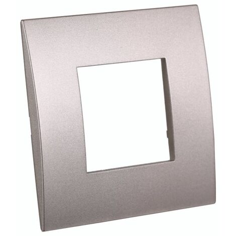 Placca serie Venus, 2 moduli, plastica, titanio, compatibile con serie Vimar Arkè - Ettroit VA83208