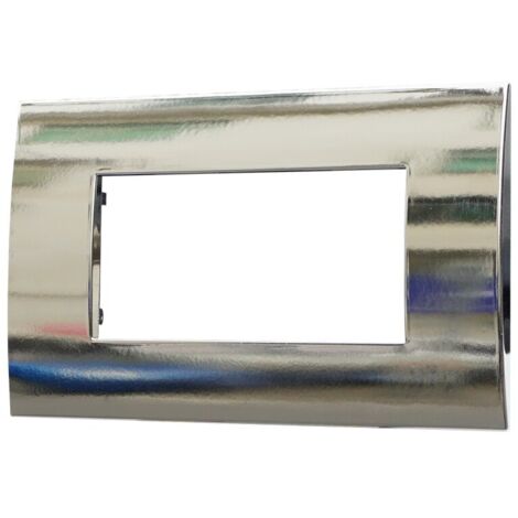 Placca serie Venus, 4 moduli, plastica, cromato, compatibile con serie Vimar Arkè - Ettroit VA83413