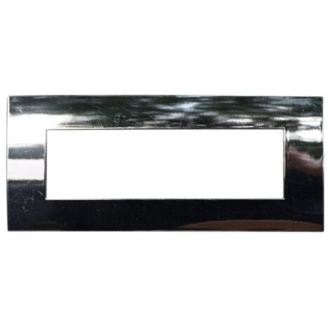 Placca serie Venus, 7 moduli, plastica, cromato, compatibile con serie Vimar Arkè - Ettroit VA83713