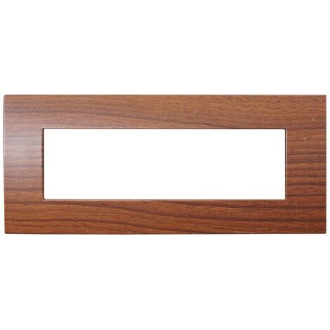Placca serie Venus, 7 moduli, plastica, radica, compatibile con serie Vimar Arkè - Ettroit VA83703