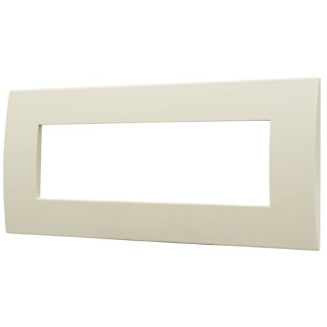 Placca serie Venus, 7 moduli, plastica, sabbia, compatibile con serie Vimar Arkè - Ettroit VA83709