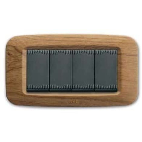 Placca Serie Yes Tecnopolimero 4M Acero ( AVE cod. 45PY04AC )